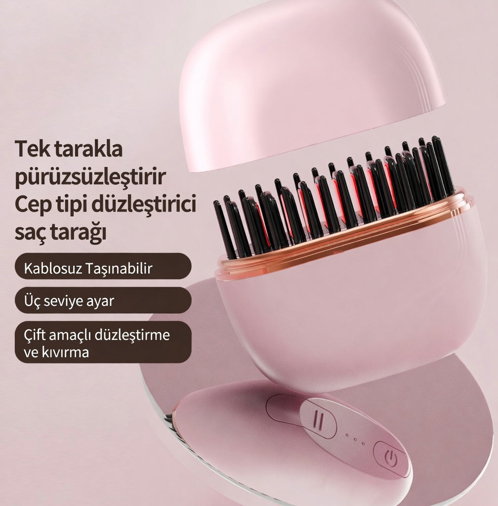 Hair Straightener Comb | Pink